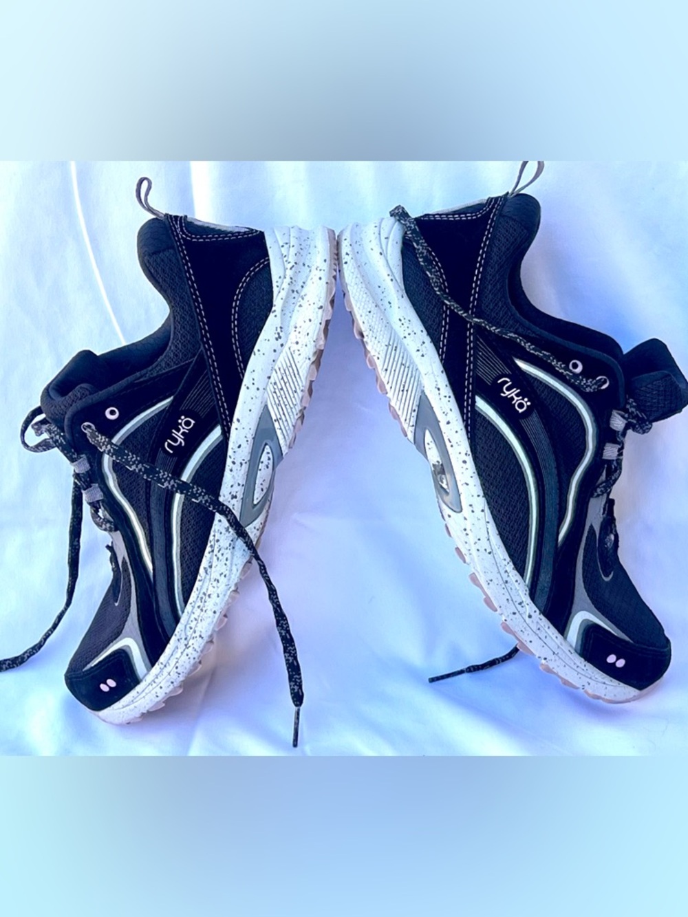 Ryka Black and White Athletic Walking Shoes